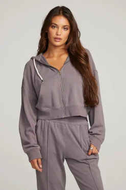 Women Chaser Brand Abilene Purple Sage Zip Up Hoodie