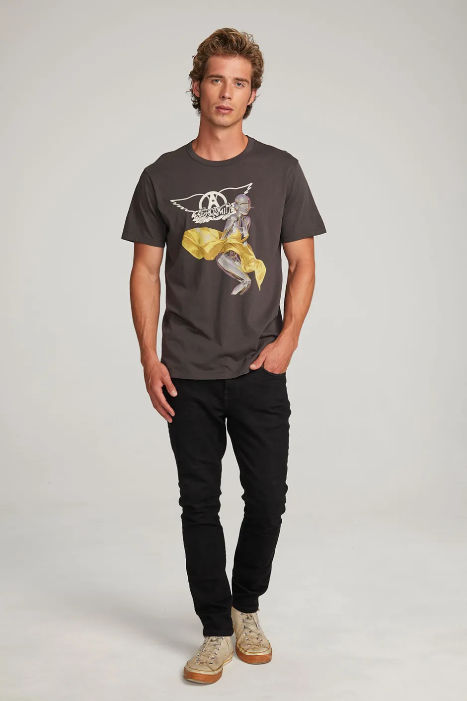 Women Chaser Brand Aerosmith Just Push Play Mens Tee
