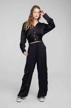 Women Chaser Brand Agnes Shadow Black Blouse