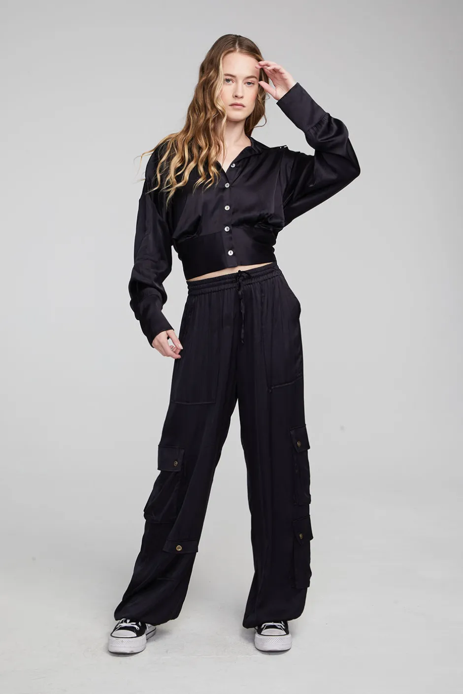 Women Chaser Brand Agnes Shadow Black Blouse