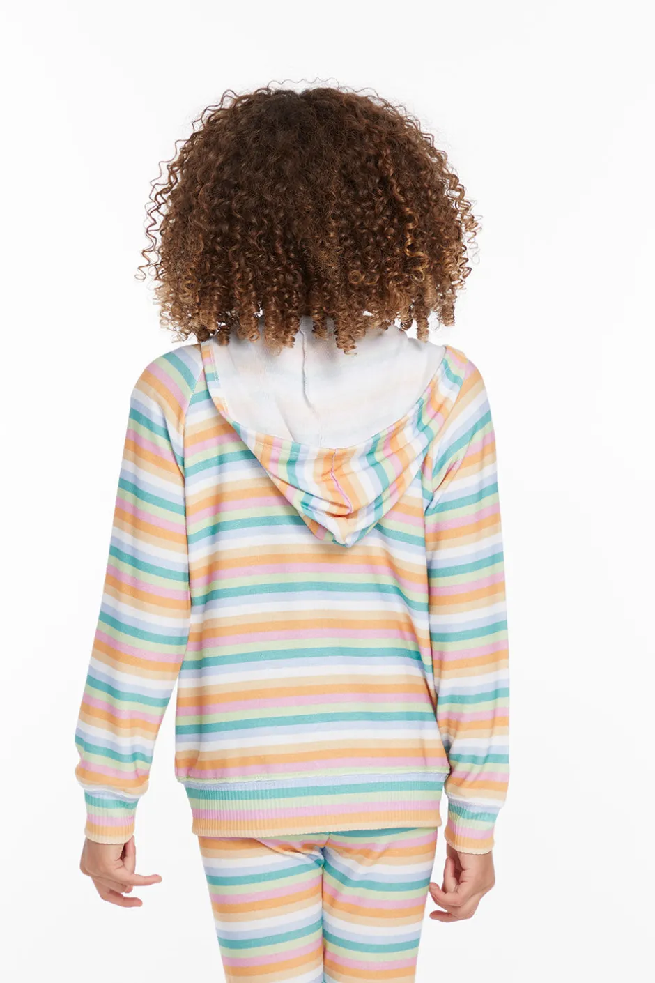 Kids Chaser Brand Alana Sunset Stripe Girls Zip Up Hoodie