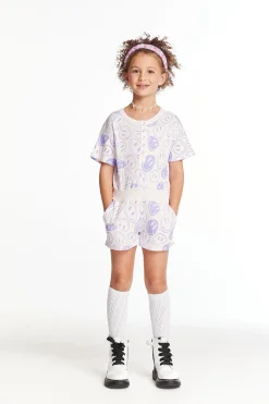 Kids Chaser Brand All Over Smiles Girls Romper