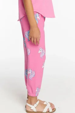 Kids Chaser Brand All Over Unicorn Girls Cozy Knit Sweatpant
