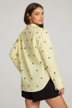 Women Chaser Brand Allover Eye Button Down