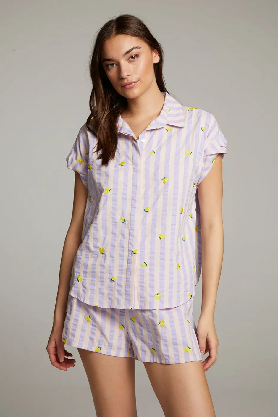 Women Chaser Brand Allover Lemons Shirt