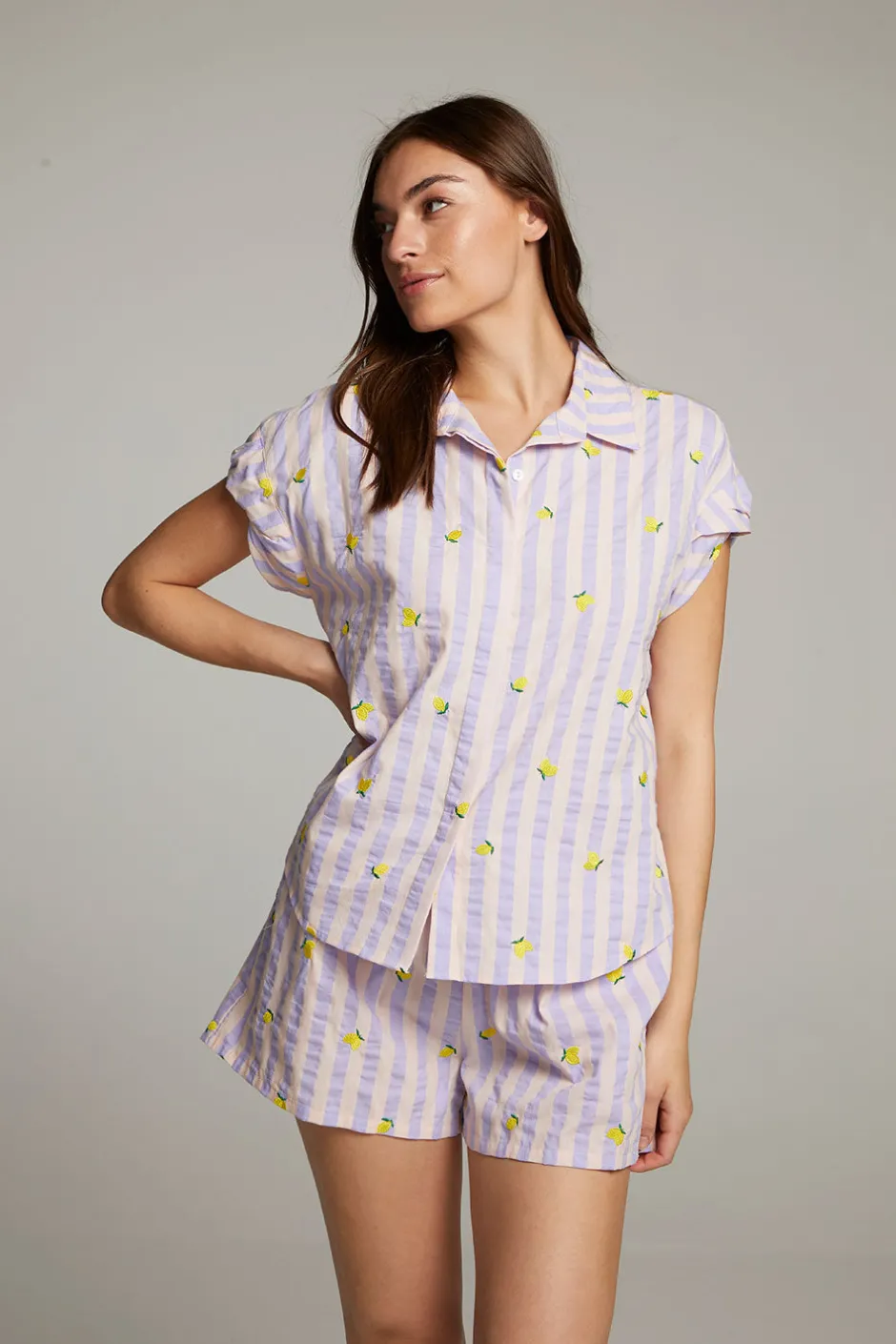 Women Chaser Brand Allover Lemons Shirt