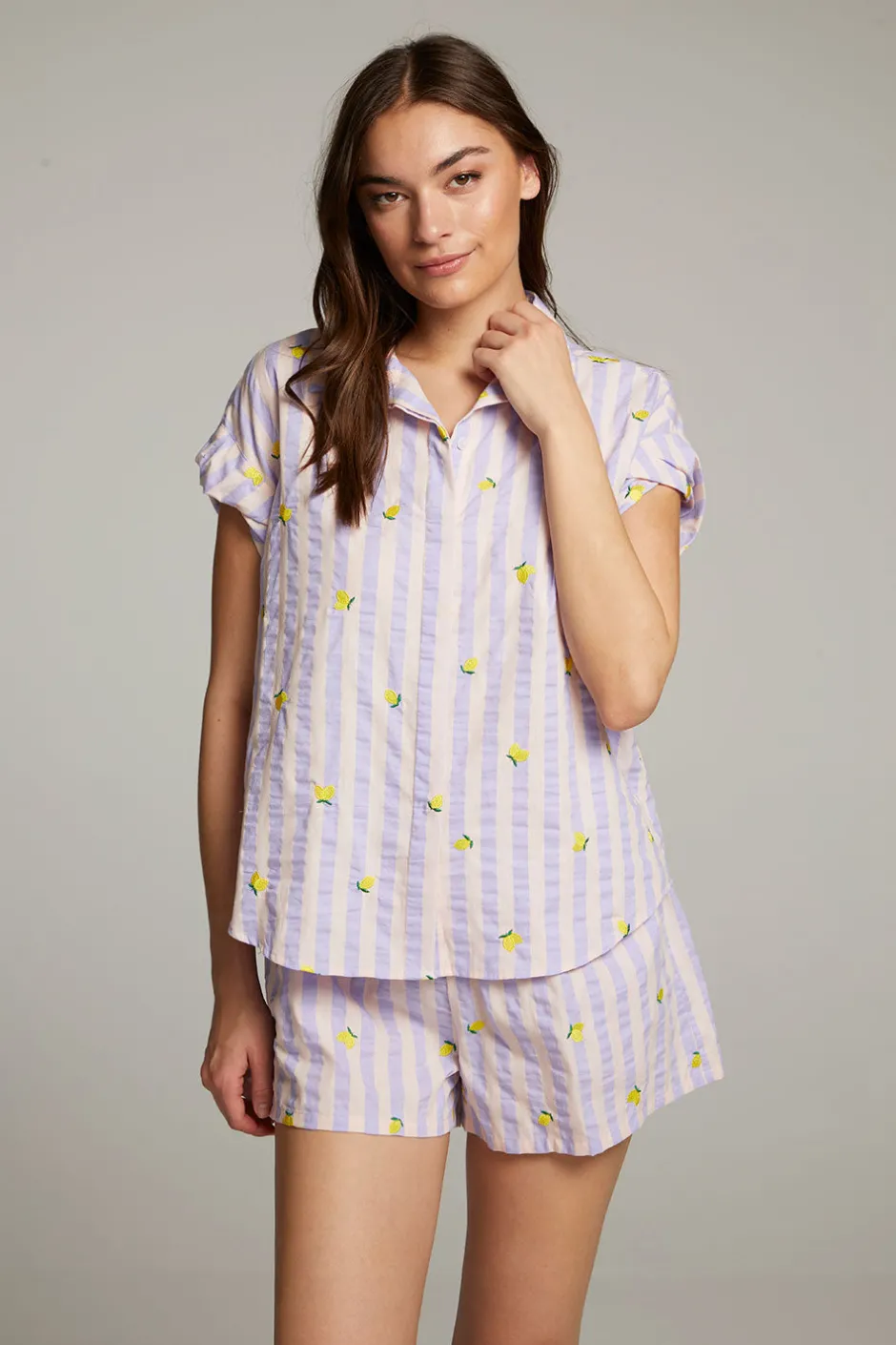 Women Chaser Brand Allover Lemons Shirt