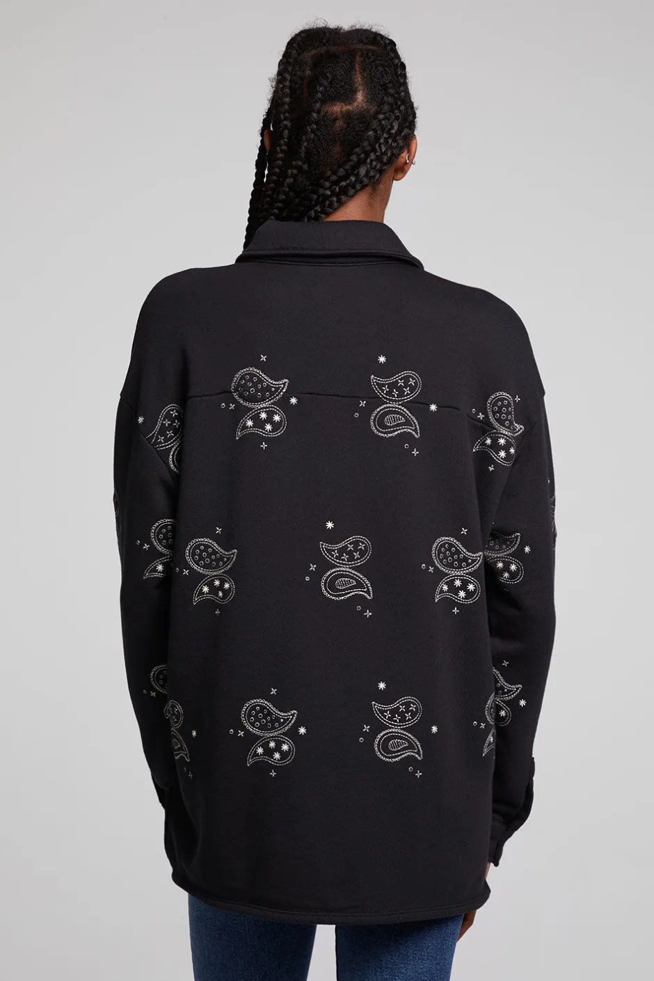 Women Chaser Brand Allover Paisley Button Down