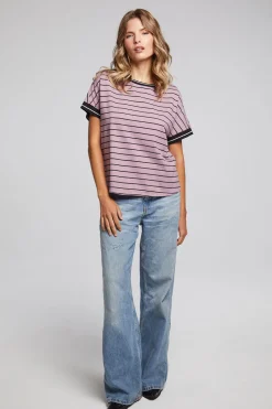 Women Chaser Brand Amber Stripe Mix Tee