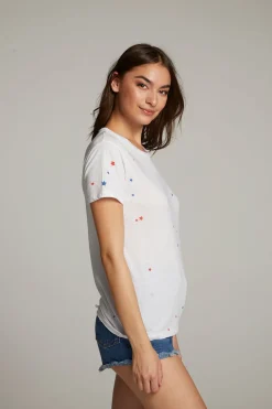 Women Chaser Brand Americana Stars Crew Neck Tee
