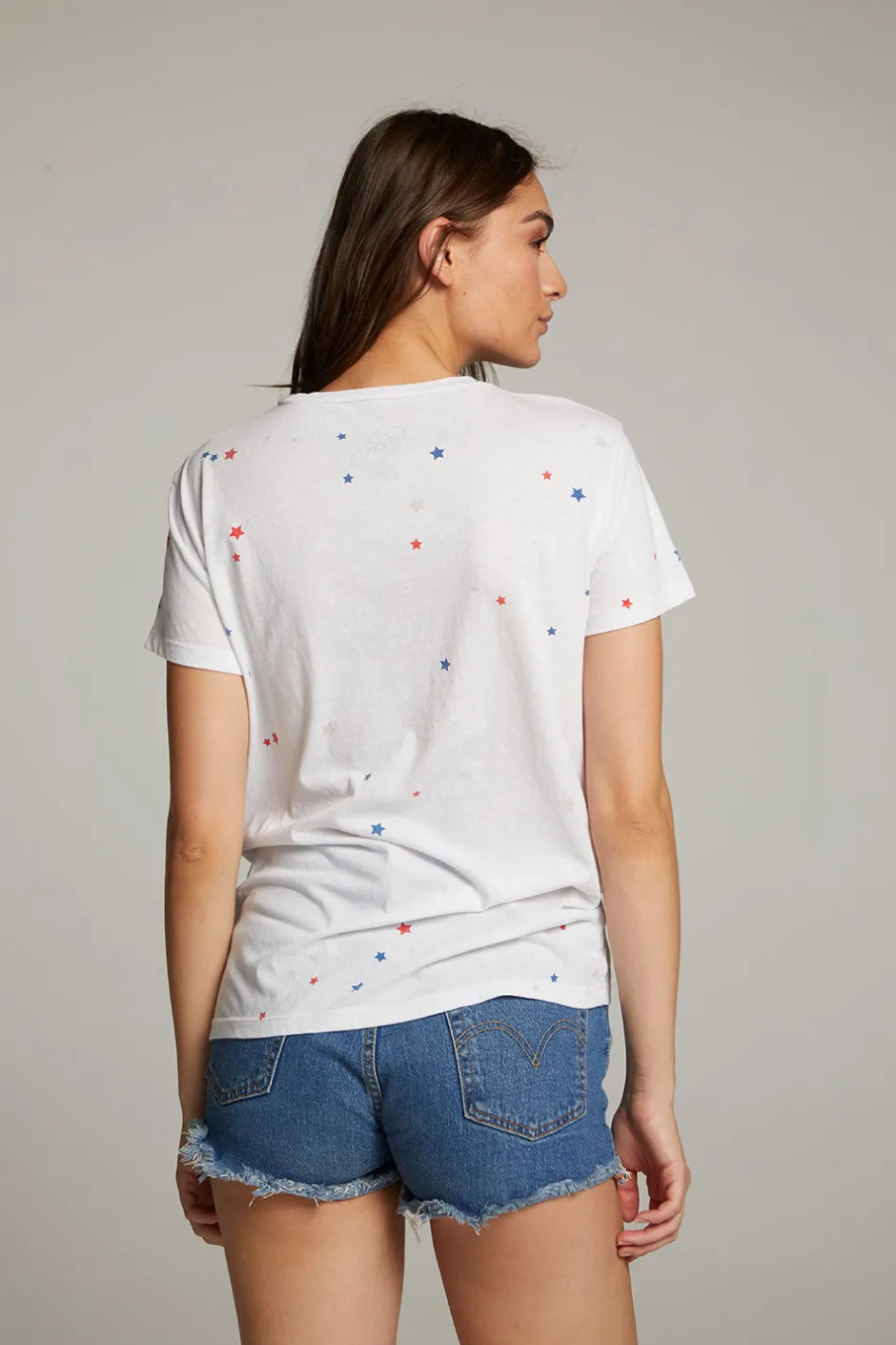 Women Chaser Brand Americana Stars Crew Neck Tee