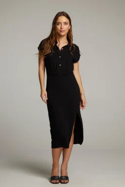 Women Chaser Brand Atlantic True Black Midi Dress