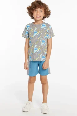Kids/BOY Chaser Brand Batman All Over Logos Boys Crew Neck Tee