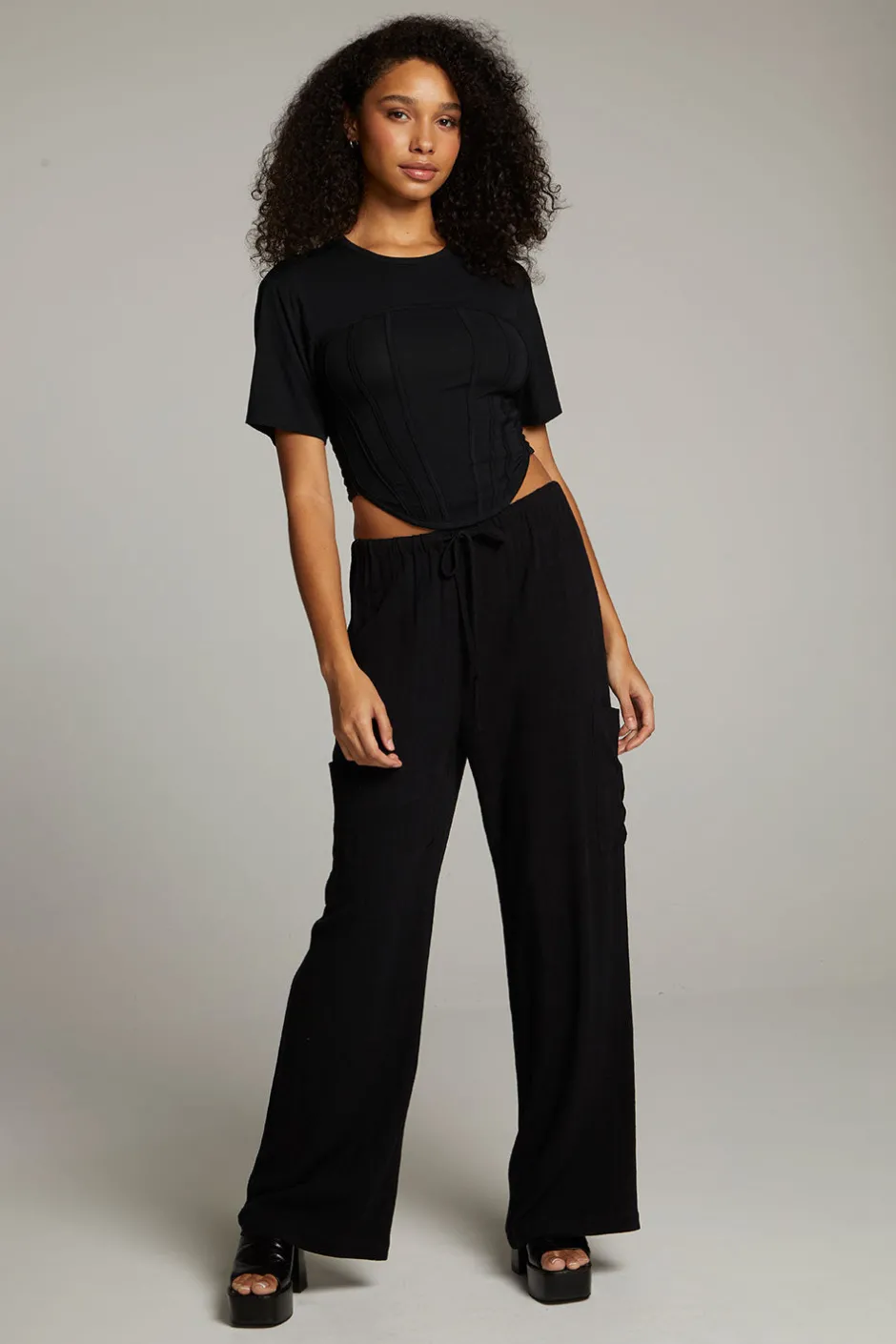 Women Chaser Brand Bayside True Black Tee