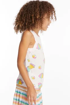 Kids Chaser Brand Beach Balls & Umbrellas Girls Tank Top