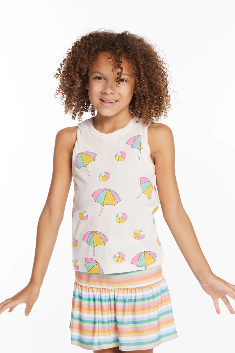 Kids Chaser Brand Beach Balls & Umbrellas Girls Tank Top