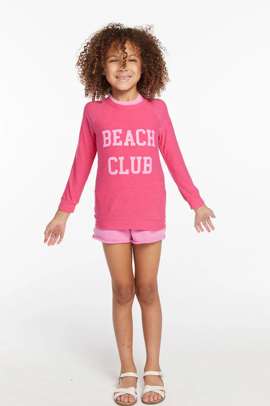 Kids Chaser Brand Beach Club Girls Cozy Knit Raglan Pullover