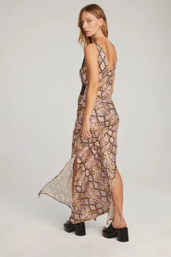 Women Chaser Brand Belle Python Print Maxi Dress