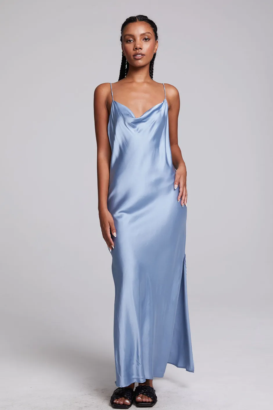 Women Chaser Brand Bleeker Blue Grotto Midi Dress