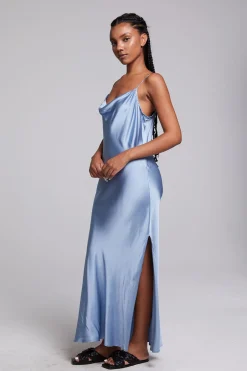 Women Chaser Brand Bleeker Blue Grotto Midi Dress