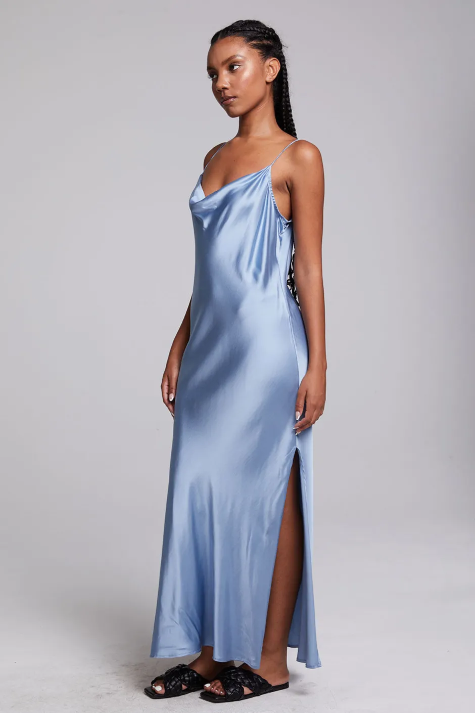 Women Chaser Brand Bleeker Blue Grotto Midi Dress