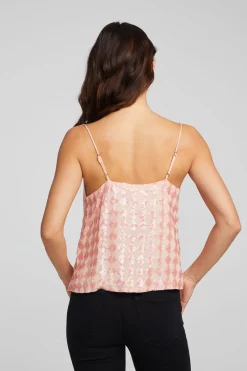 Women Chaser Brand Bleeker Tank Top Embellished Check