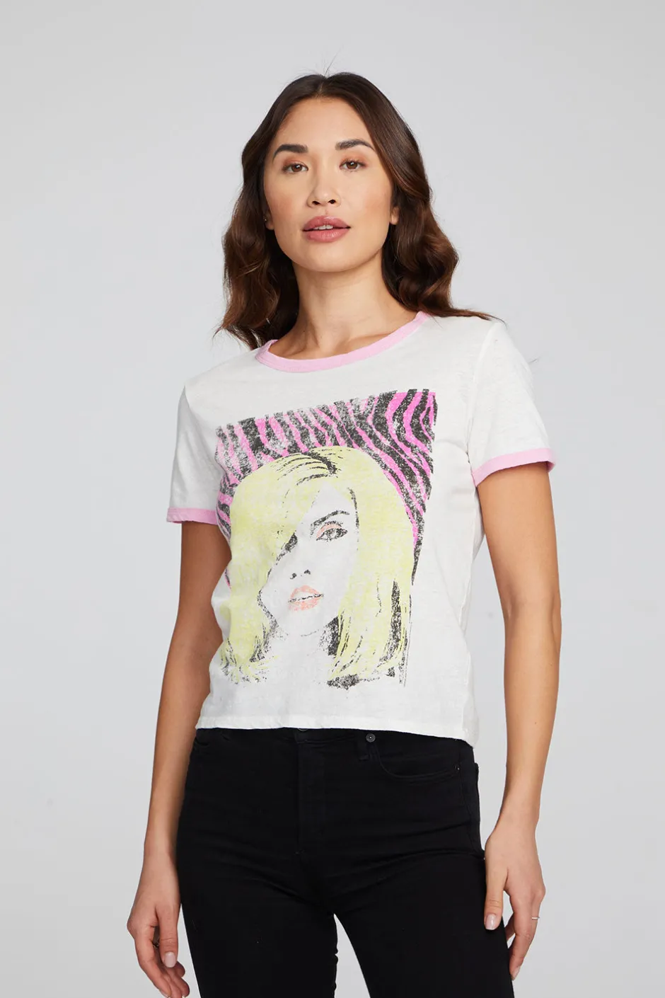 Women Chaser Brand Blondie Punk Poster Ringer Tee