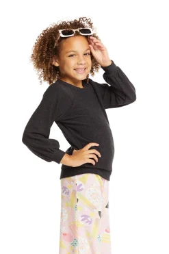 Kids Chaser Brand Blouson Sleeve Licorice Raglan Pullover
