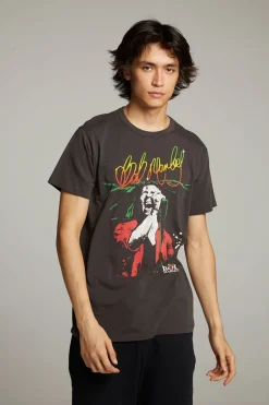 Women Chaser Brand Bob Marley Live On Stage Crew Neck Tee