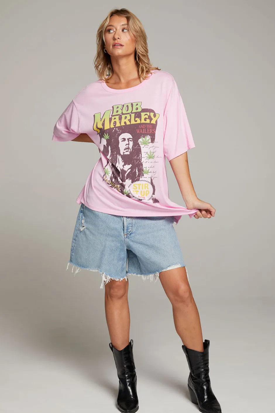 Women Chaser Brand Bob Marley Stir It Up One Size Tee