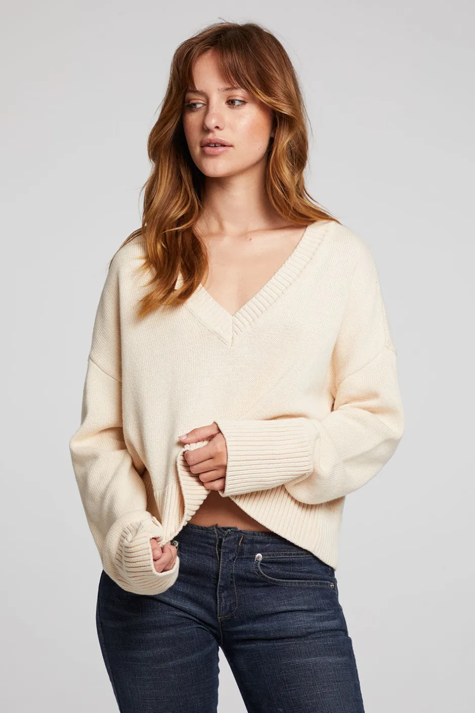 Women Chaser Brand Bolinas Whitecap Grey Pullover