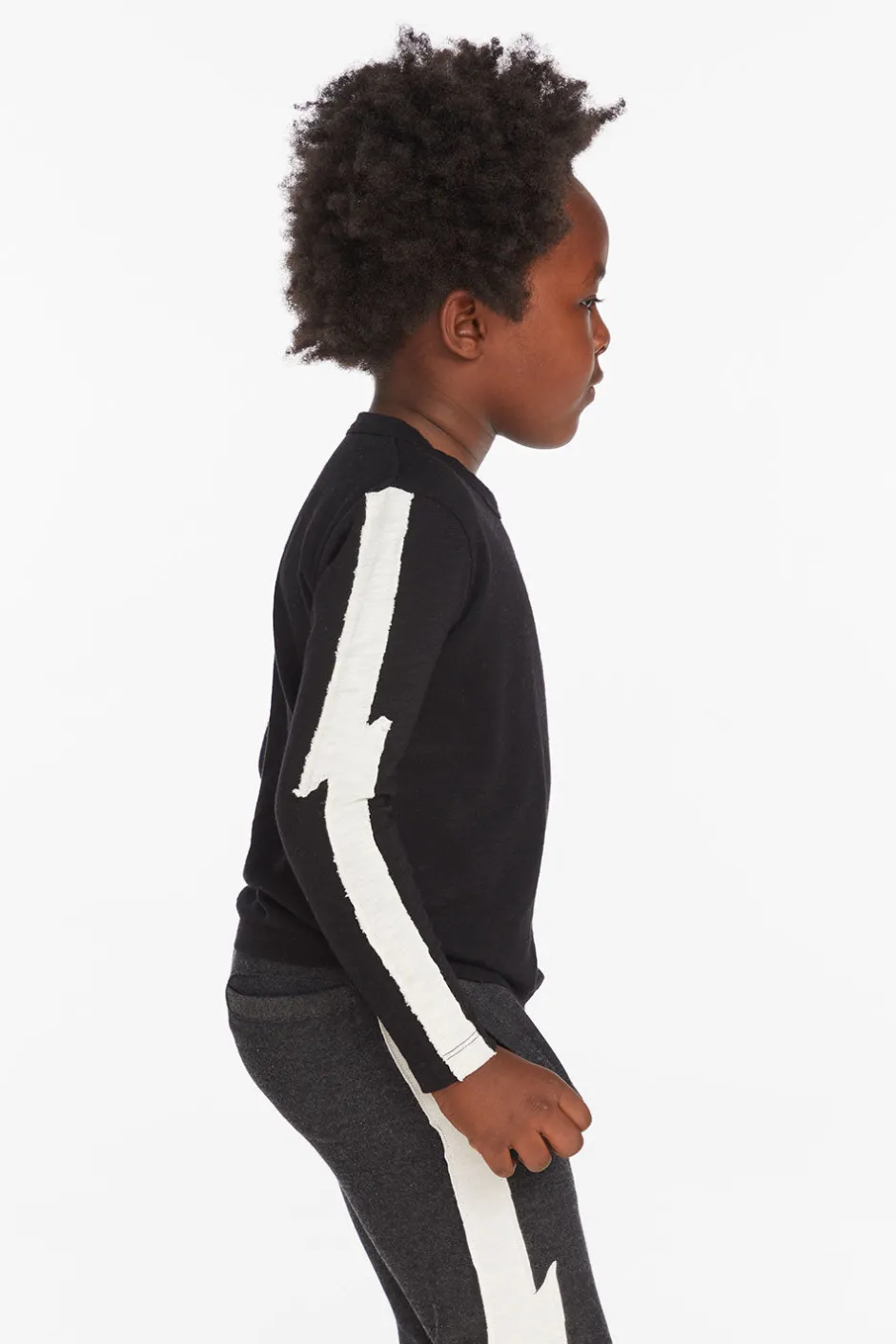 Kids/BOY Chaser Brand Bolt Crew Neck Licorice Long Sleeve Tee