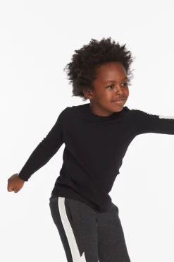 Kids/BOY Chaser Brand Bolt Crew Neck Licorice Long Sleeve Tee