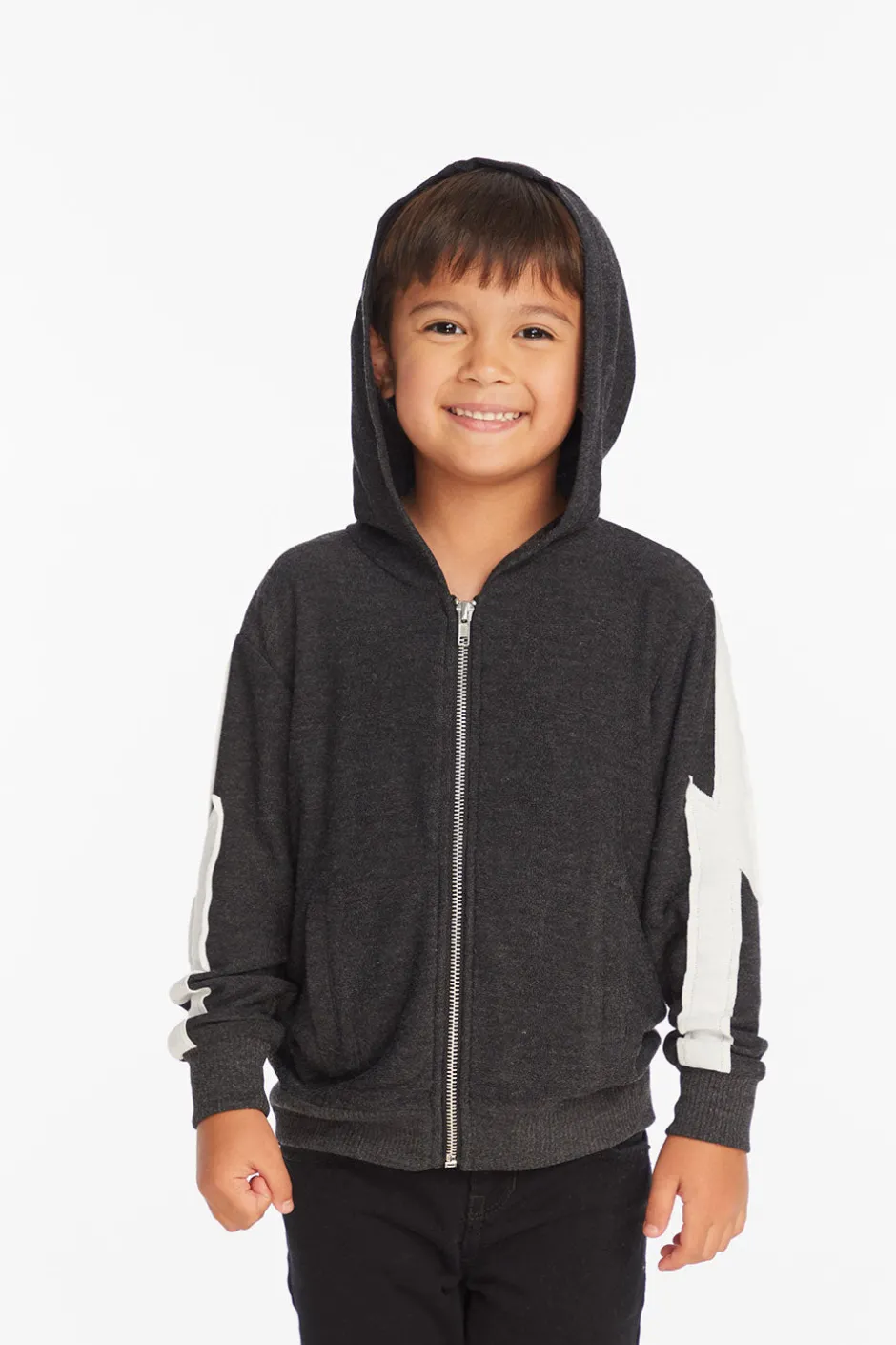 Kids/BOY Chaser Brand Bolt Licorice Long Sleeve Zip Up Hoodie