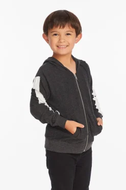 Kids/BOY Chaser Brand Bolt Licorice Long Sleeve Zip Up Hoodie