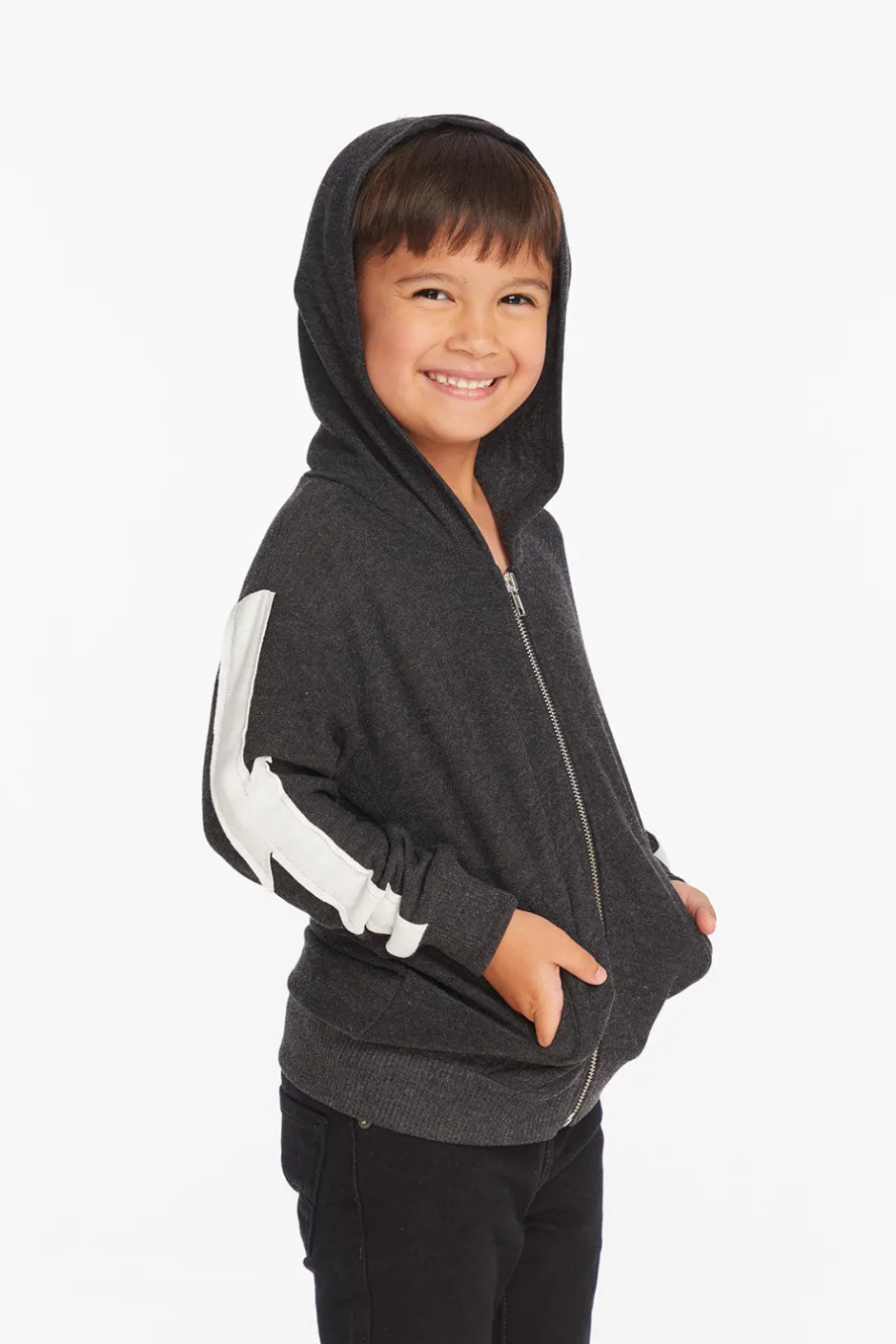 Kids/BOY Chaser Brand Bolt Licorice Long Sleeve Zip Up Hoodie
