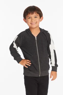 Kids/BOY Chaser Brand Bolt Licorice Long Sleeve Zip Up Hoodie