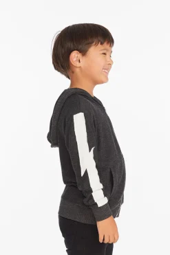 Kids/BOY Chaser Brand Bolt Licorice Long Sleeve Zip Up Hoodie