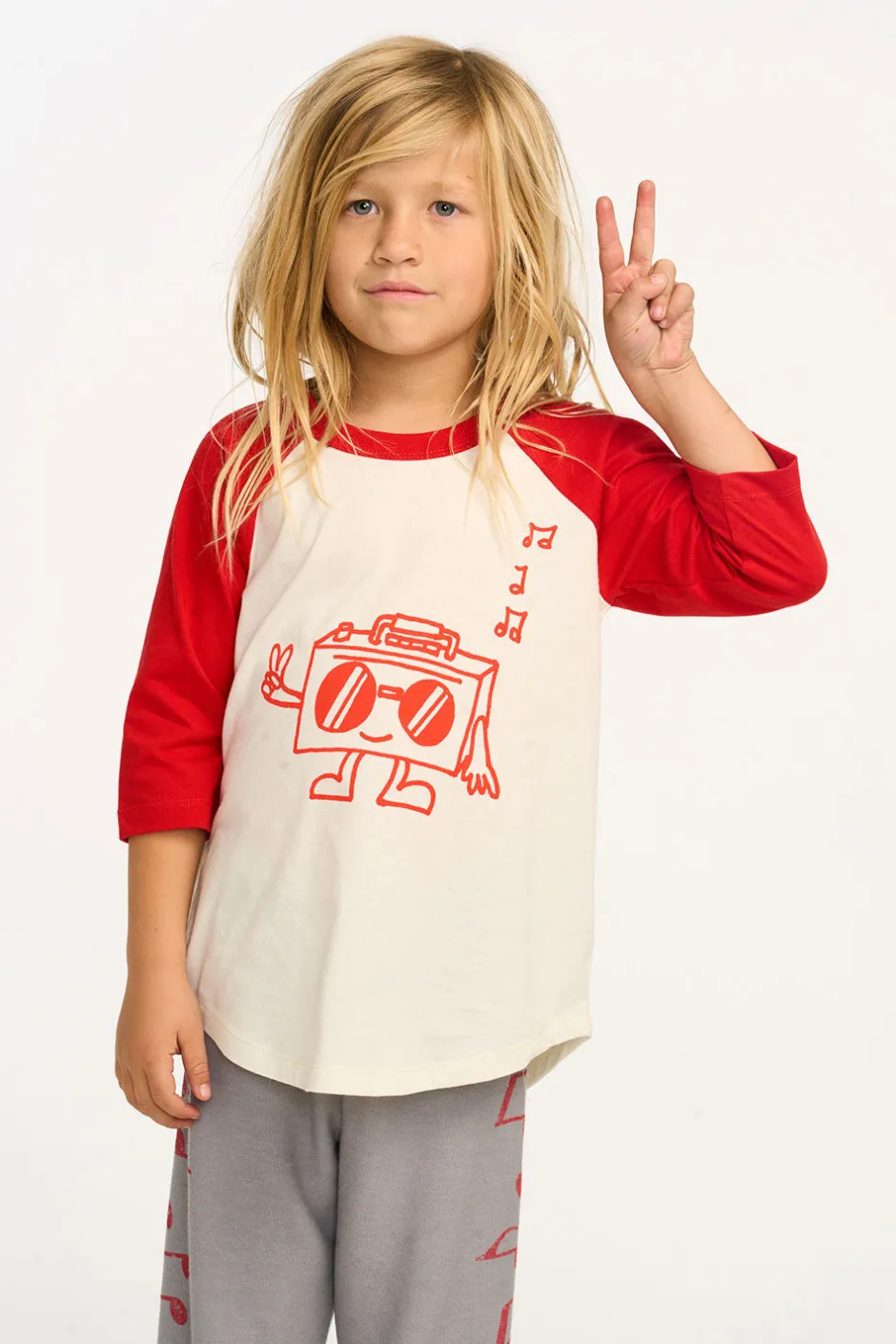 Kids/BOY Chaser Brand Boombox Boys 3/4 Sleeve Raglan Baseball Tee