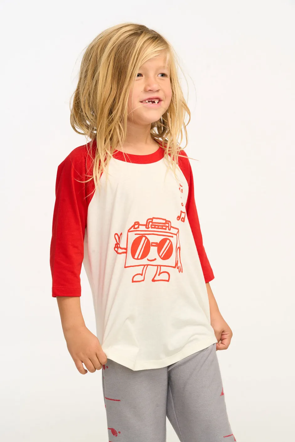 Kids/BOY Chaser Brand Boombox Boys 3/4 Sleeve Raglan Baseball Tee