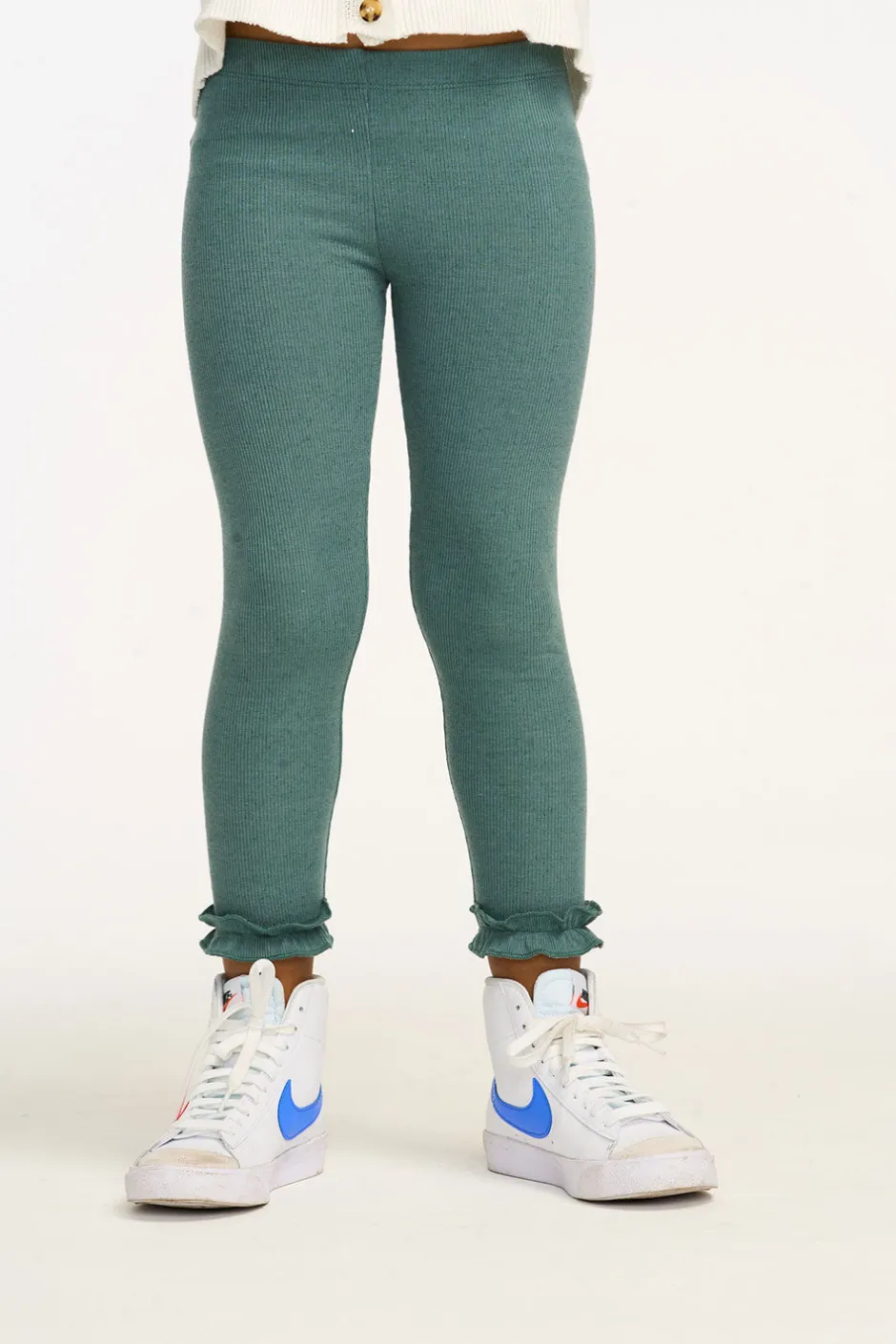 Kids Chaser Brand Bottom Ruffle Dark Forest Green Legging
