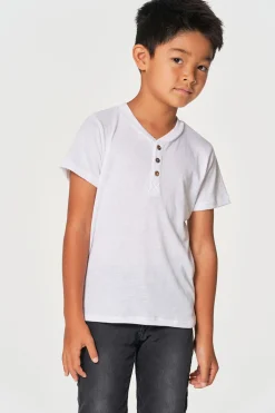 Kids/BOY Chaser Brand Boys Bella Jersey Short Sleeve Henley With Cocount Buttons