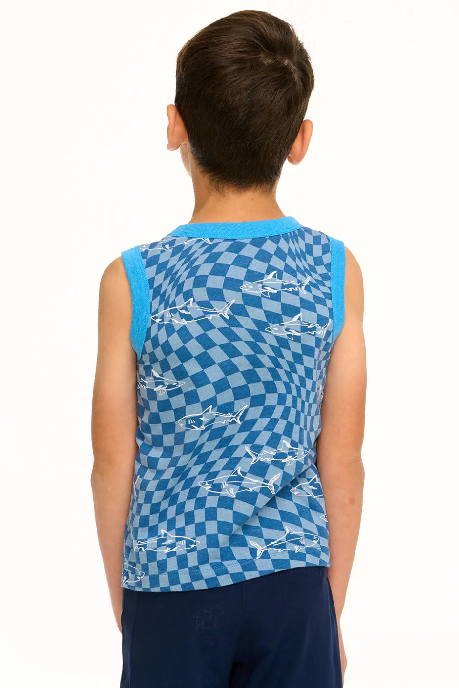 Kids/BOY Chaser Brand Boy's Checkered Shark Recycled Vintage Jersey Tank