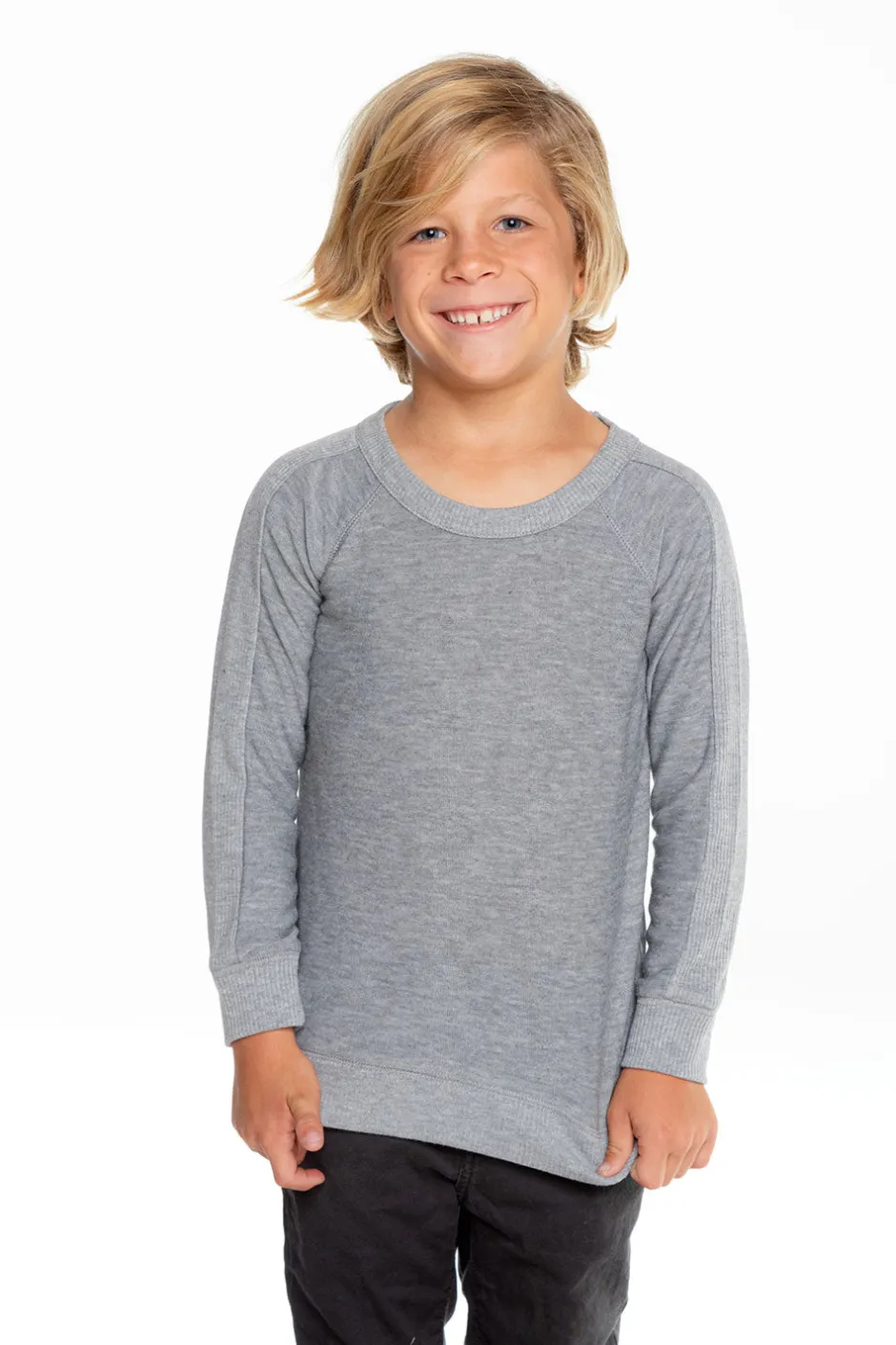 Kids/BOY Chaser Brand Boys Cozy Knit Long Sleeve Rib Panel Raglan Pullover