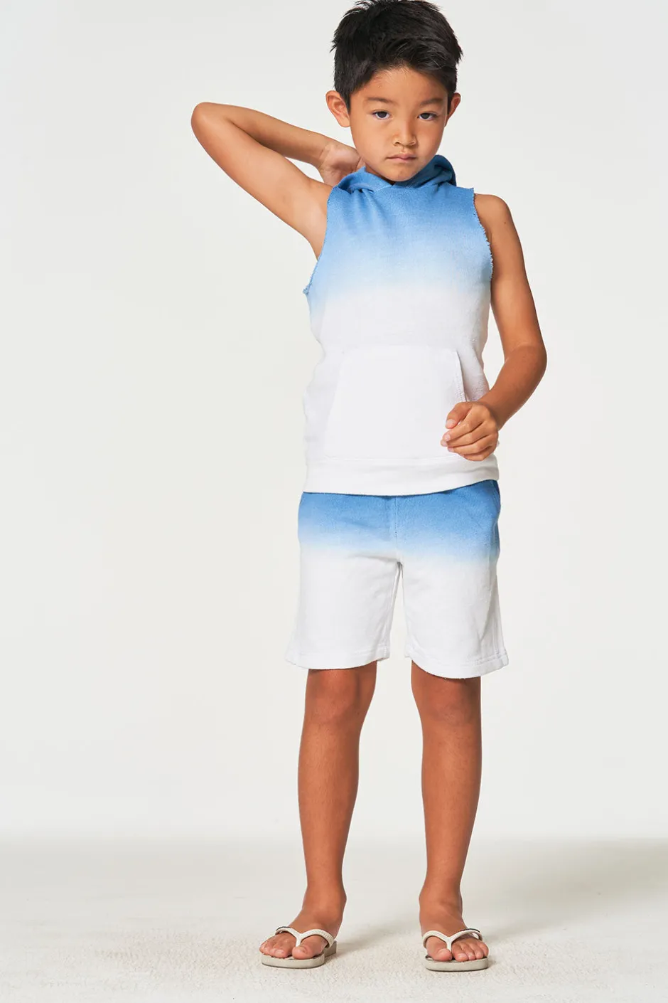 Kids/BOY Chaser Brand Boys Linen French Terry Sleeveless Muscle Pullover Hoodie