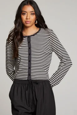 Women Chaser Brand Brady Punk Stripe Button Up Pullover