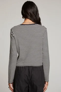 Women Chaser Brand Brady Punk Stripe Button Up Pullover