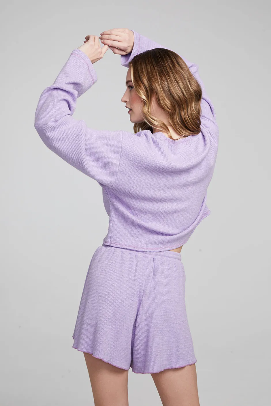 Women Chaser Brand Briaa Digital Lavender Long Sleeve Tee