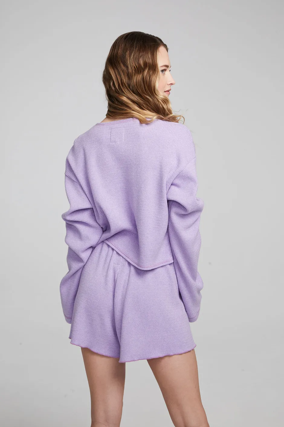 Women Chaser Brand Briaa Digital Lavender Long Sleeve Tee
