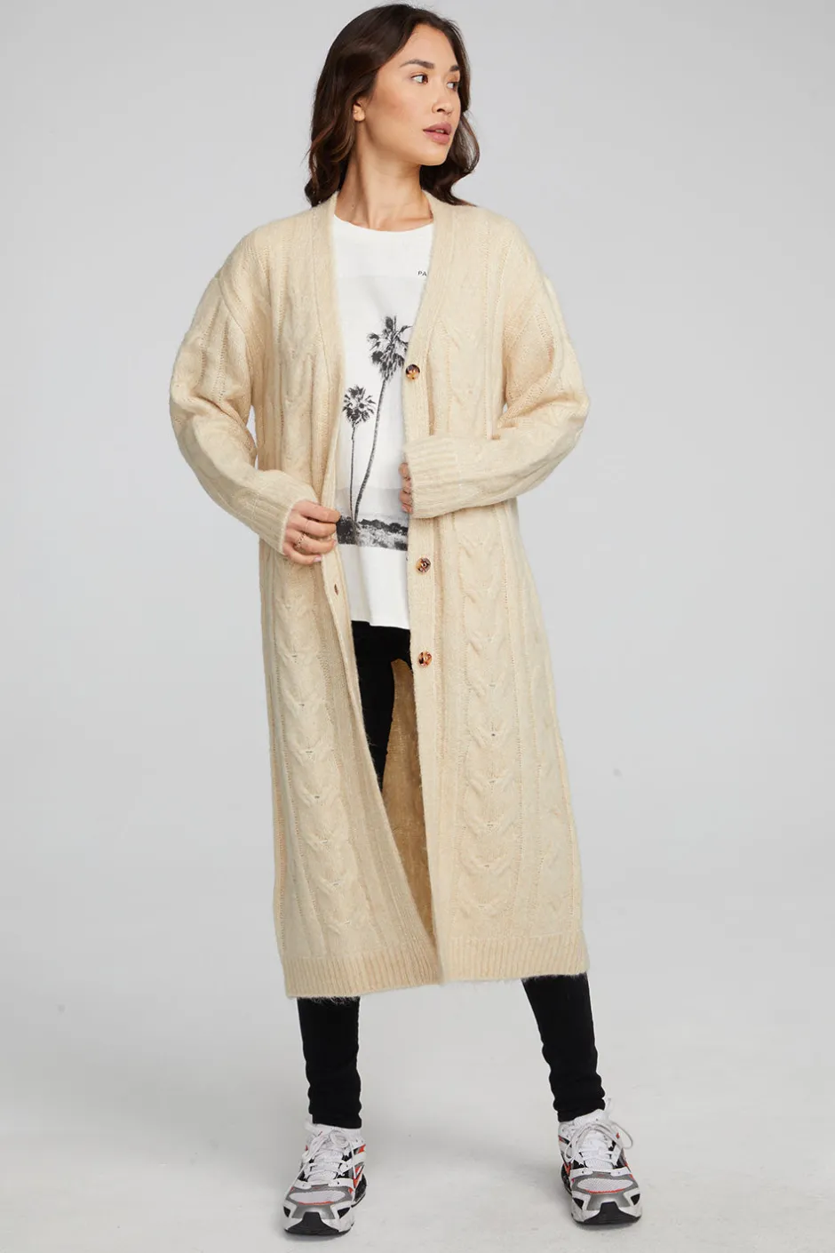 Women Chaser Brand Bridge Macaroon Long Cardigan